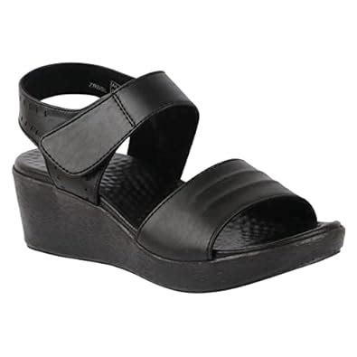 Buy Medifeet Women's Double Strap Sandal Platforms (BLACK, numeric_5 ...