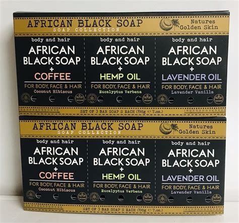 2-Pack African Black Bar Soap Collection 6 bars 7 oz Each | eBay