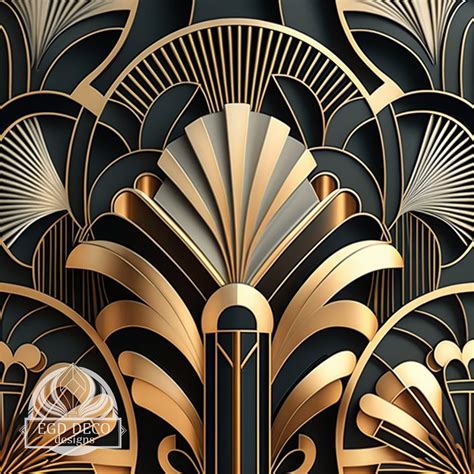 Art Deco Pattern Digital Design: High Resolution for Printing ...