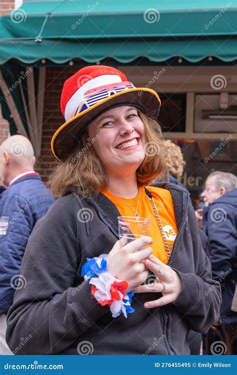 Woman Attending the King S Day Celebrations in Maarssen Editorial Image ...