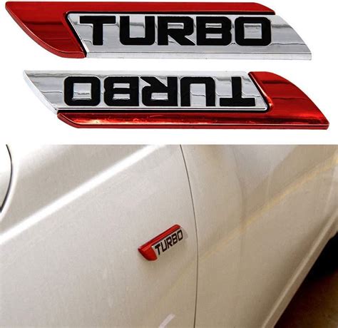 Turbo Bodyside Trunk Metal Logo with Fender Badge Turbo Emblem Turbo ...