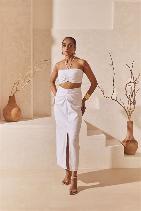 Trendy Fringed Tropical Skirt With Slit | Shop Online At Urban Suburban