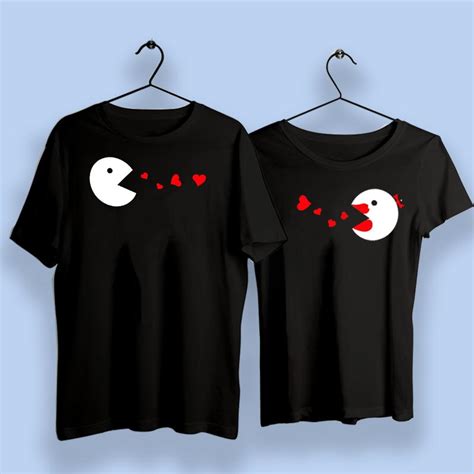Pacman Cute Couple T-Shirts - TEEZ.in