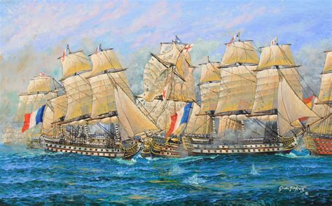 Trafalgar Victory Breaking the Line, the painting and Further Reading. - Gordon Frickers Marine Art