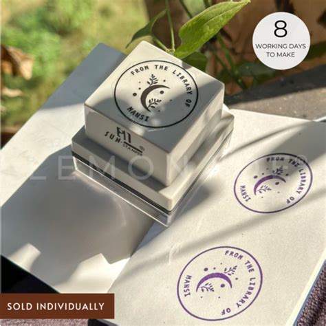 Personalized - Self Ink Stamp - Moon Nights Luna - Lemonade