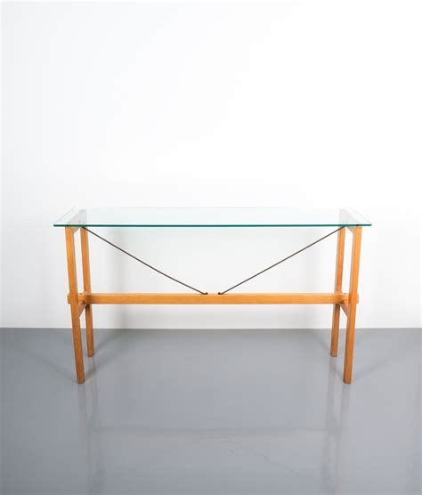 Superstudio Console Table Wood and Glass Zanotta, Italy, circa 1980 ...