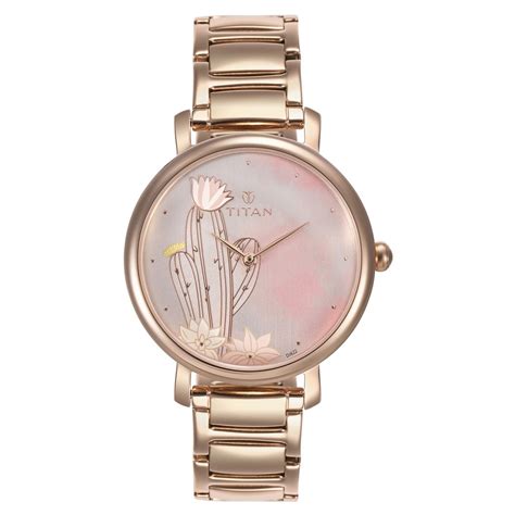 Buy Online Titan Valentine Rose Gold Dial Women Watch With Metal Strap ...
