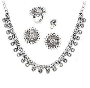 Buy YouBella Jewellery Set for Women Oxidised Silver TradItional ...