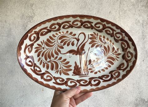 Vintage Mexican Dinnerware Anfora Brown Platter, Talavera Pottery ...