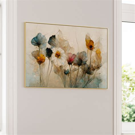Large Canvas Print of Dry Flower Bouquet | Floral Wall Art Decor – Nook ...