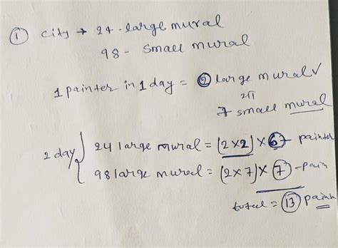 A large city is hiring painters to create murals around the city. Each ...