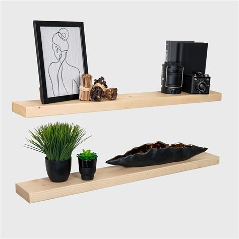 Amazon.com: Floating Shelves 36 inches Long (Set of 2) - Natural ...