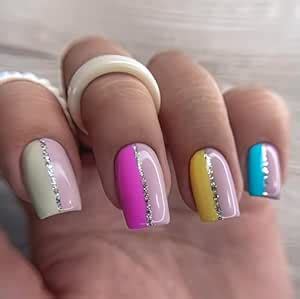 Buy Vgroot Pack of 20 Artificial Fake Press on Nail Extensions full Kit ...