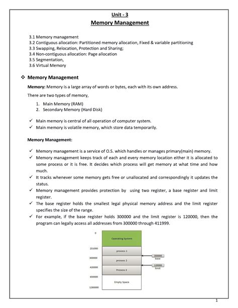 OS Unit-3 - Unit - 3 Memory Management 3 Memory management 3 Contiguous ...