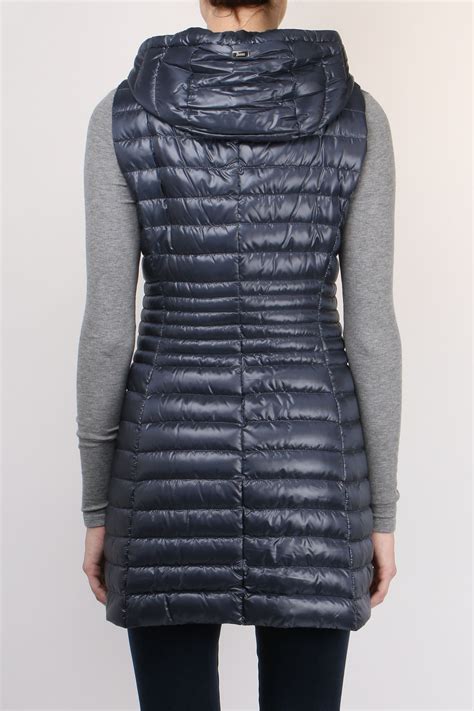 Herno Long Fitted Down Vest - Midnight | Garmentory