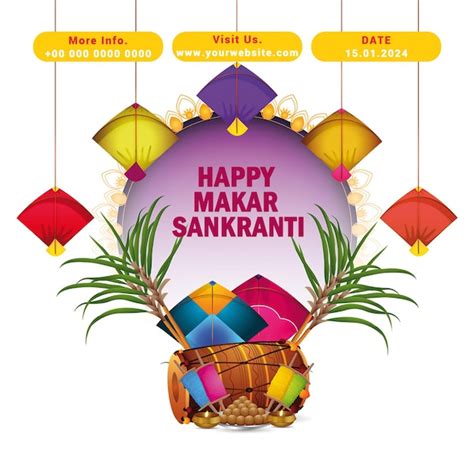 Indian festival makar sankranti greeting card | Premium PSD