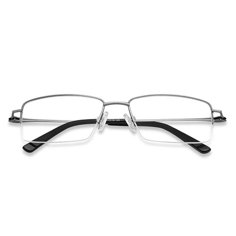 Buy Gunmetal Black Half Rim Rectangle Vincent Chase SLEEK STEEL M89015 ...