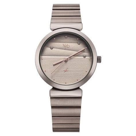 Buy Online Fastrack Vyb Charmer Quartz Analog Grey Dial Metal Strap ...