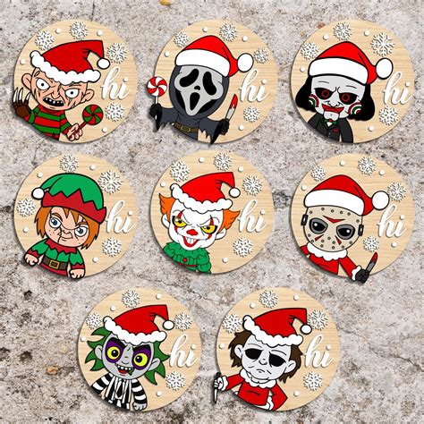 Hi Horror Christmas Door Sign Svg, Merry Christmas Sign Svg, Christmas ...