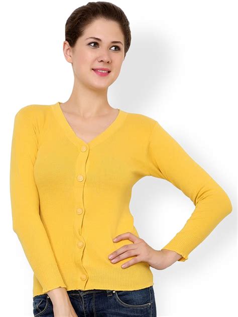 Buy Renka Yellow Cardigan - Sweaters for Women 1024474 | Myntra