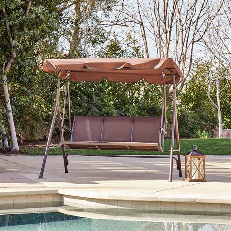 Buy BELLEZE Outdoor Patio Swing Glider Bench with Adjustable Tilt ...