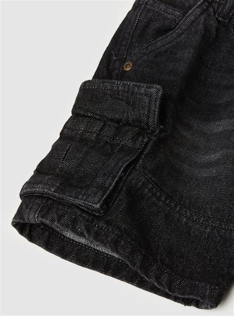 Buy Boys Washed Denim Cargo Jorts Online at just Rs. 599.0 ...