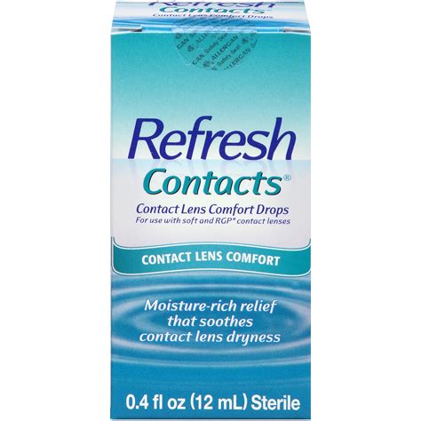 Refresh Contacts Contact Lens Comfort Drops, 0.4 fl oz (12 ml) - Health ...