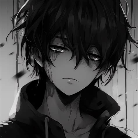 Lone Anime Boy in Monochrome - eminent black and white anime boy pfp ...