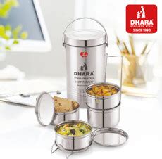 Flipkart.com | Dhara Stainless Steel Mazaana Medium 4 Tier Insulated ...