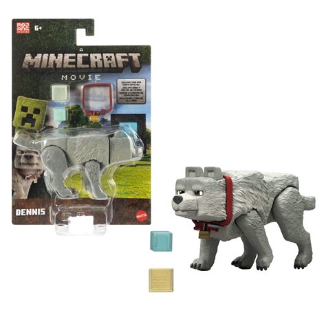 Brandclub - Minecraft Dennis the Wolf Action Figure & Accessories, 3.25 ...