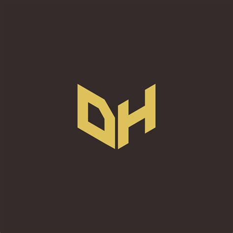 DH Logo Letter Initial Logo Designs Template with Gold and Black ...