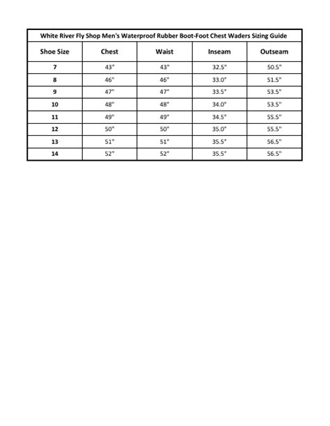 Image result for Wading Boot Sizing