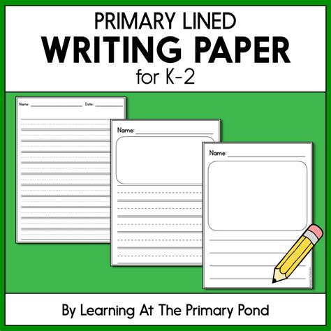 Primary Lined Paper for Writing or Handwriting – Learning at the Primary Pond
