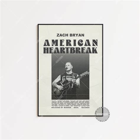 Zach Bryan Posters / American Heartbreak Poster / Zach Bryan - Etsy
