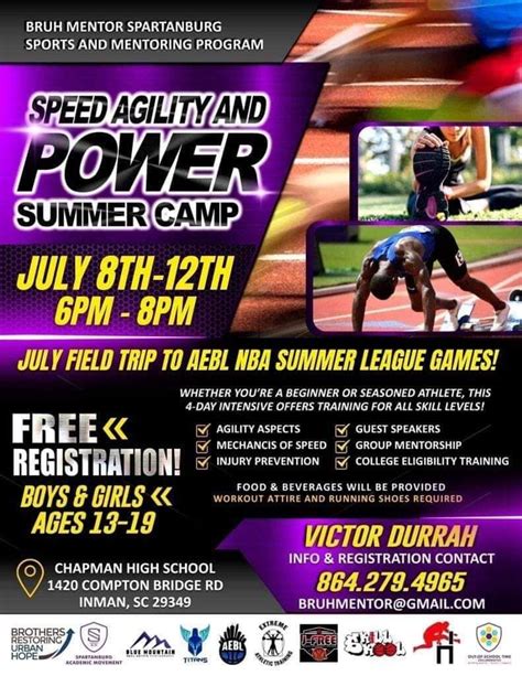 Bruh Mentor Speed and Agility Camp , Chapman High School, Inman, 8 July ...