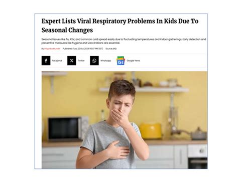 Experts lists viral respiratory problems in kids due to seasonal ...