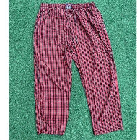 Polo Ralph Lauren Mens Red Plaid Pants XL - Depop