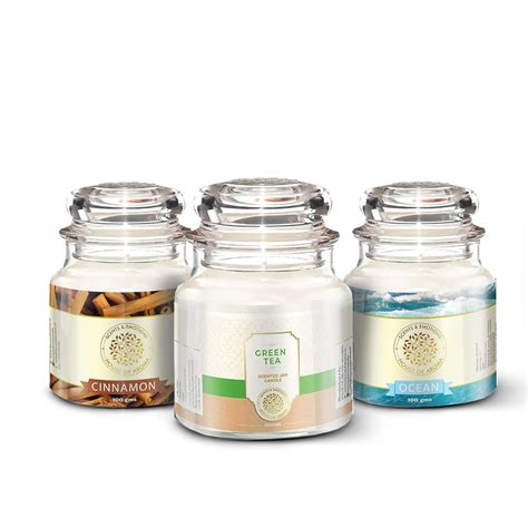 House of Aroma Pack of 3 Scented Jar Candles Made of Beeswax, Paraffin ...