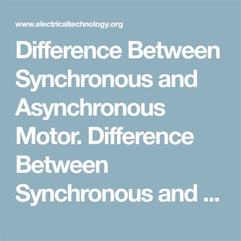 Image result for Synchronous vs Asynchronous Motor