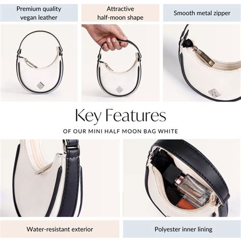 Mini Half Moon Bag White Online - Premium Mini Bag | Nestasia
