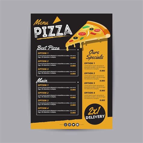 Delicious pizza menu template | Free Vector