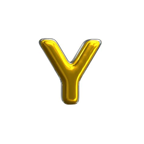 Mental Yellow Letter Y 3D Render 11434320 PNG - Letter Y PNG