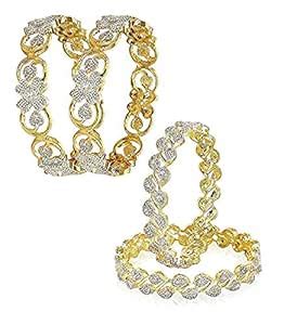 Buy ATTIRE LOCUS American Diamond Latest Design Gold Plated Flower ...