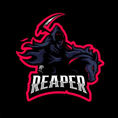 Grim reaper riding horse esport gaming mascot logo 16773472 Vector Art ...