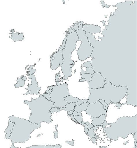 Europe map without country names