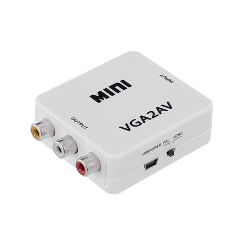 Ruhza Mini VGA to AV RCA Converter PC to TV PAL NTSC Adapter, Mini ...