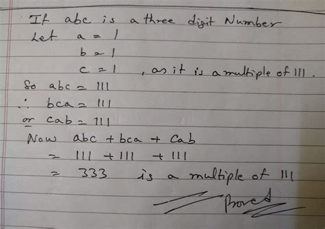 if abc is a three -digit number ,prove that abc+bca+cab is a multiple ...