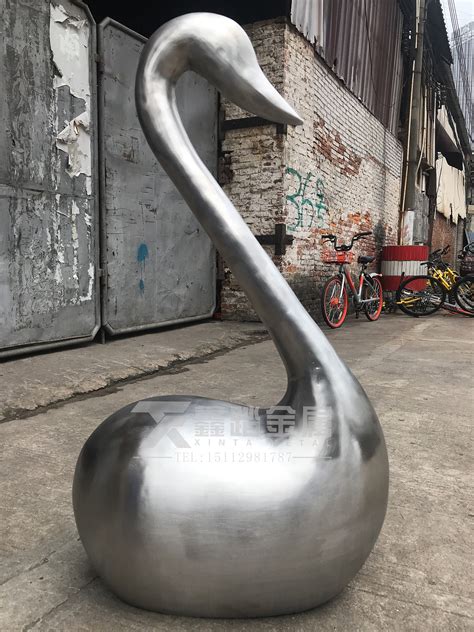 不锈钢镂空天鹅雕塑 - 卓景雕塑公司