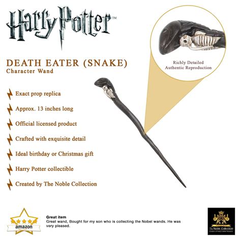 Buy The Noble Collection - Death Eater Snake Character Wand - 13in (34cm) Wizarding World Wand ...