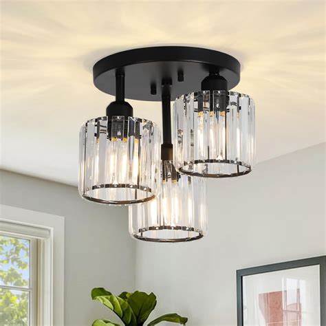 Rayofly Modern Crystal Chandeliers, 3-Light Crystal Lights for Living ...
